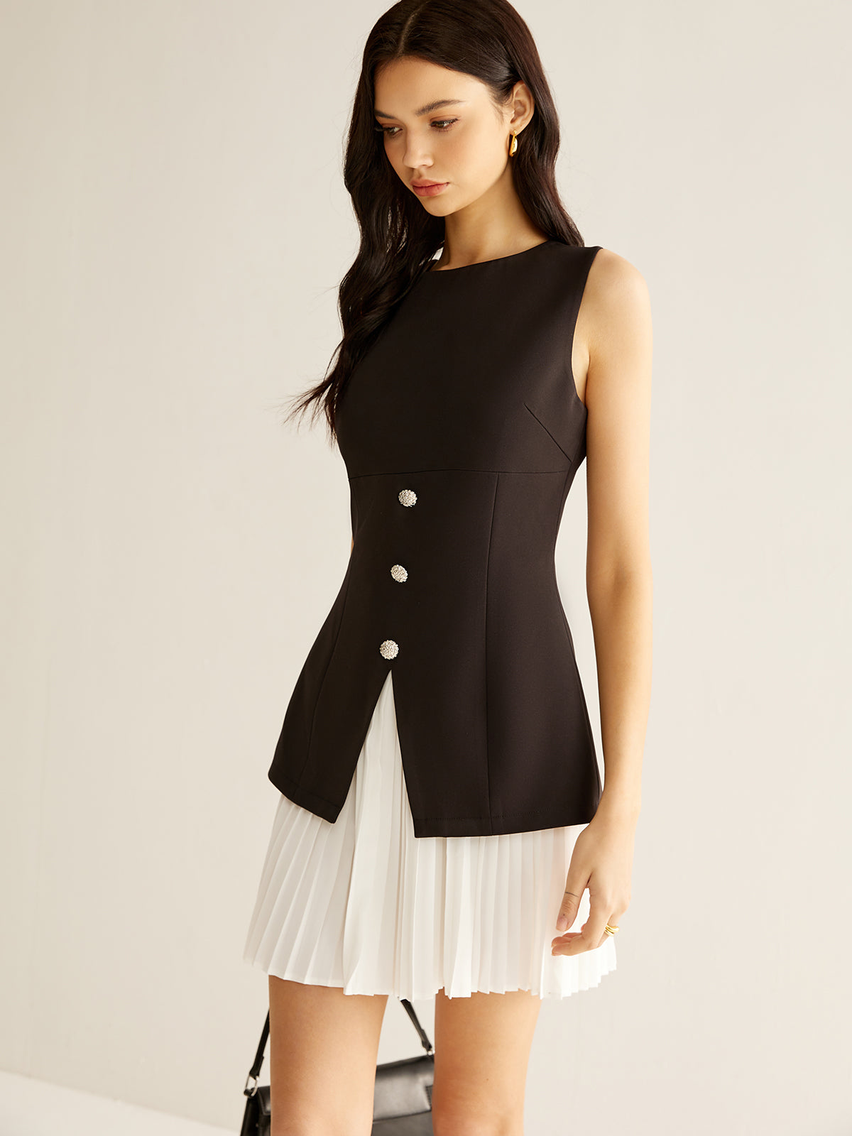 Color Block Pleated Dress