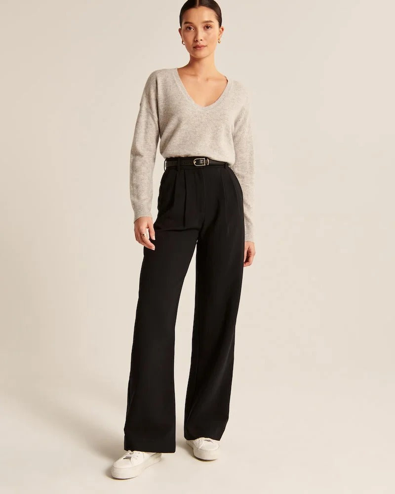 Black wide leg capris clearance