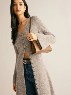 V-Neck Split Sweater Dress
