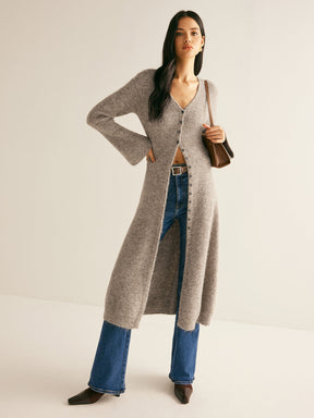 V-Neck Split Sweater Dress