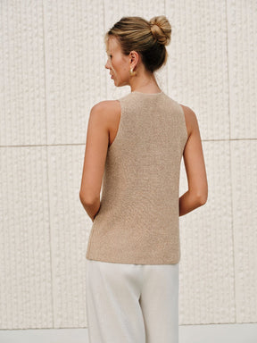 Halter Cross-Over Collar Tank Top
