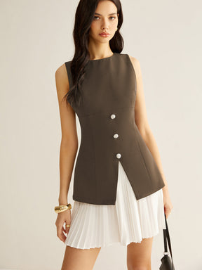 Color Block Pleated Dress