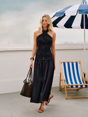Halter Cross-Collar Dress