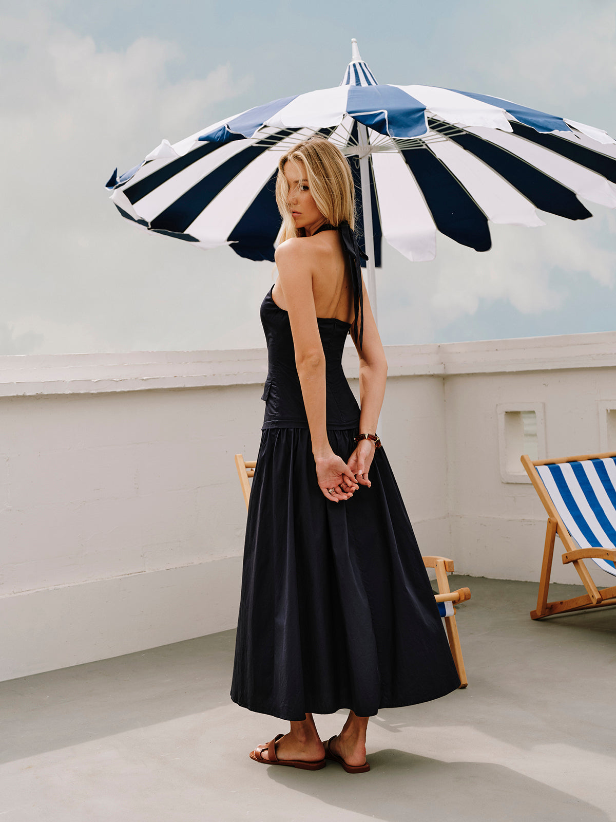 Halter Cross-Collar Dress Halter Cross-Collar Dress