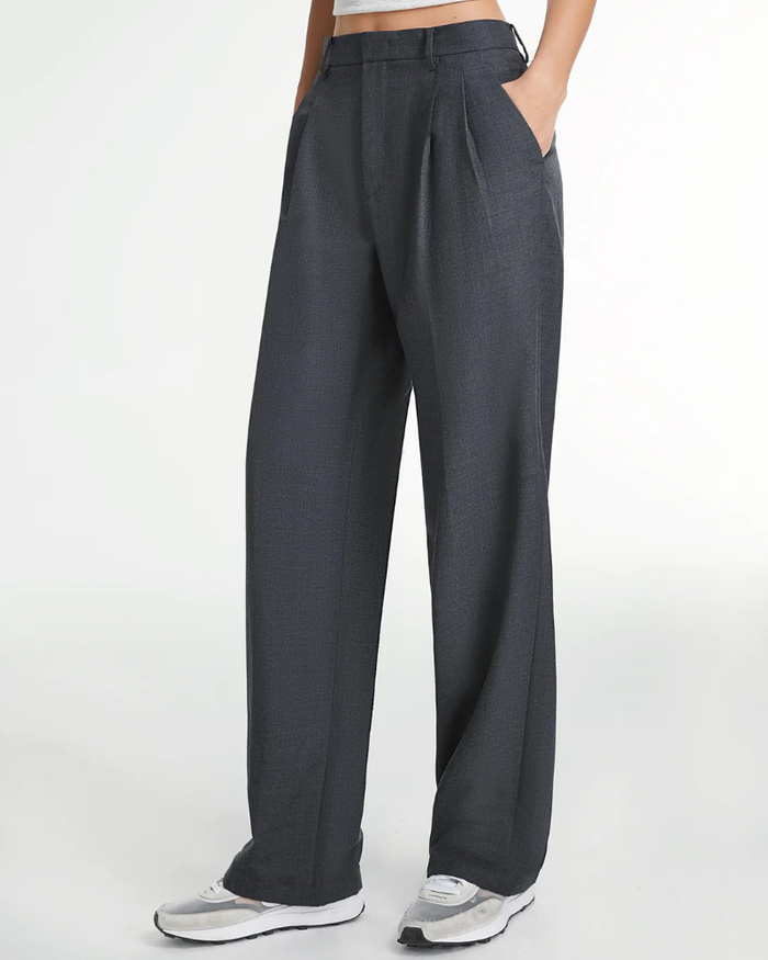 Scarlet Wide Leg Pants Dark Grey Melange