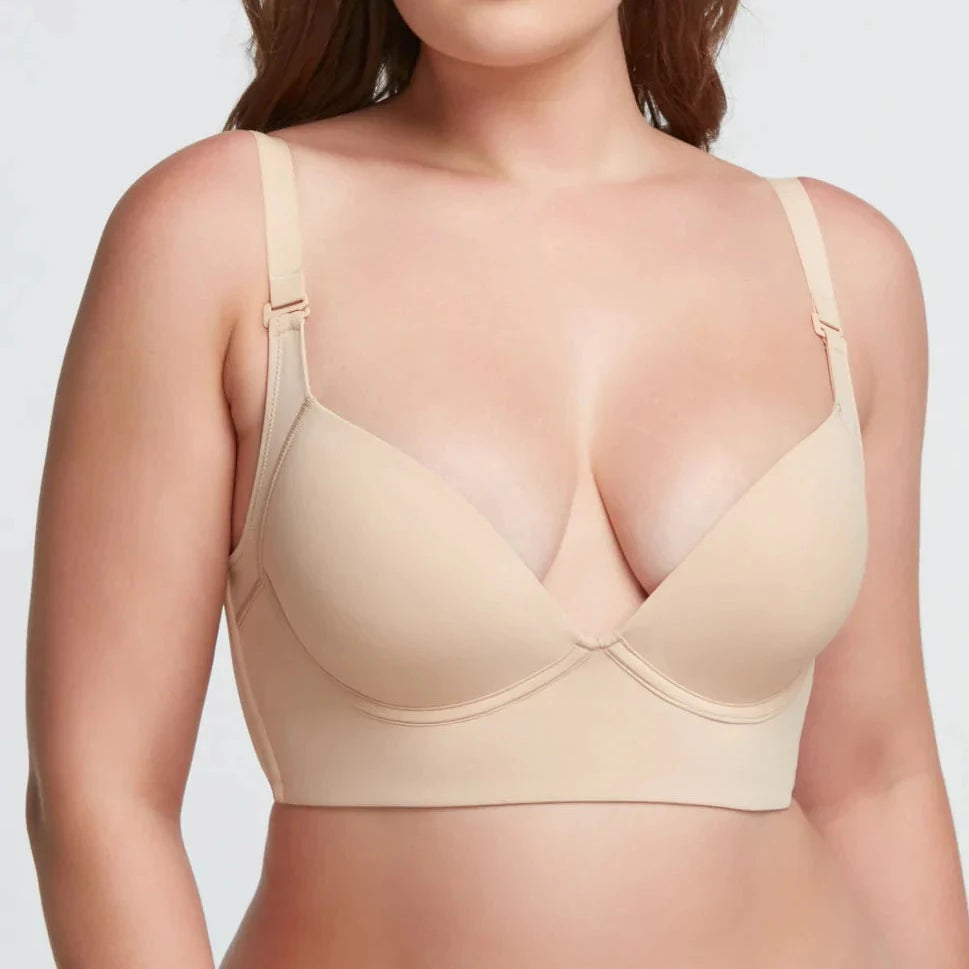 Style Airy Wired Push Up Deep V Bra in Sweet Green