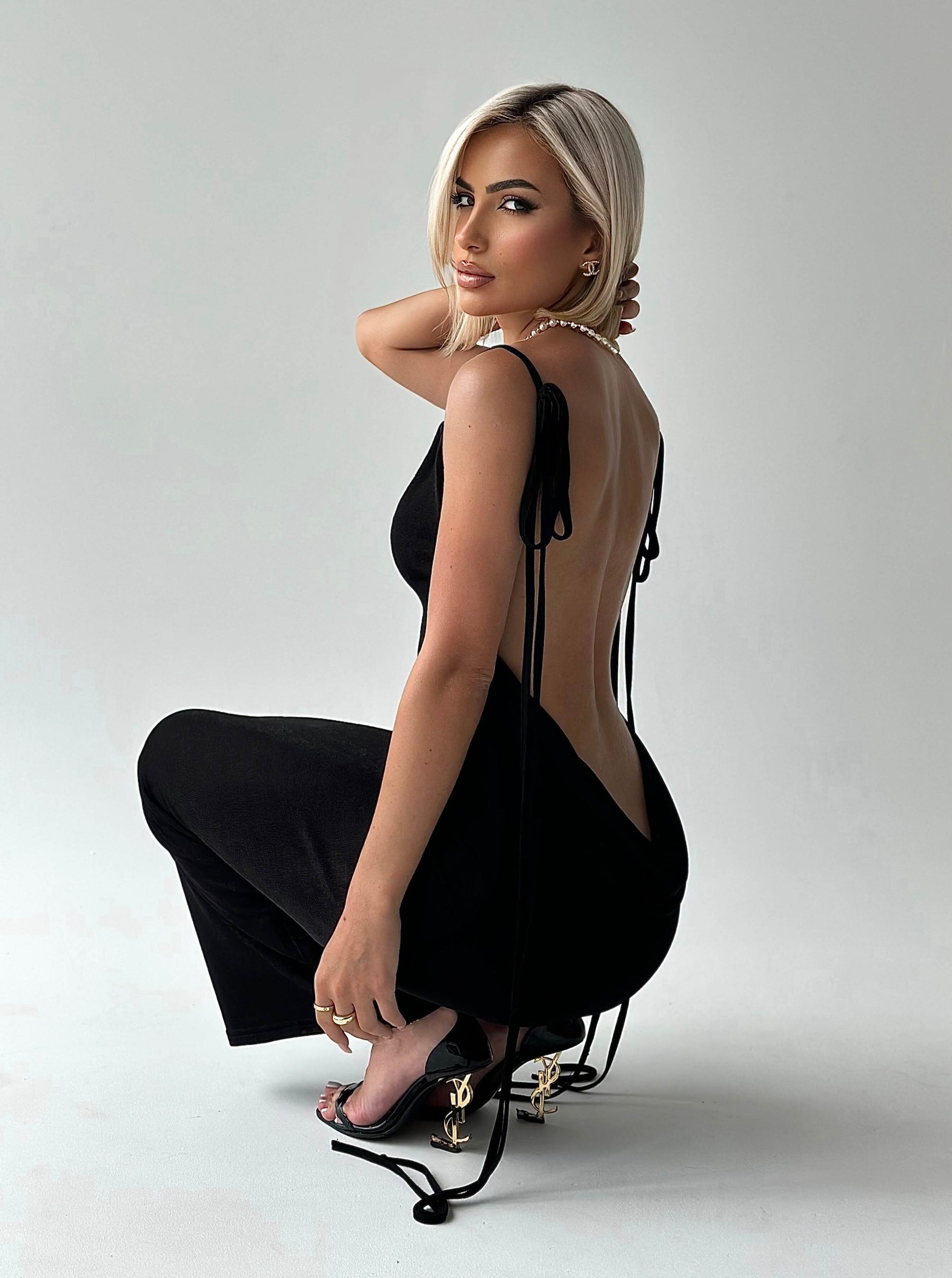 Black Backless Maxi Dress Black Backless Maxi Dress